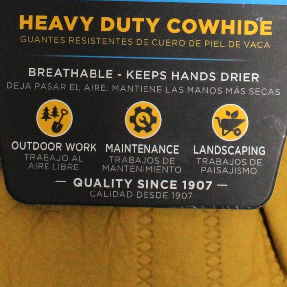 Wells Lamont Hydra Hyde Men's XL Grain/Split Leather Tan Elastic Wrist Gloves - Picture 4 of 7